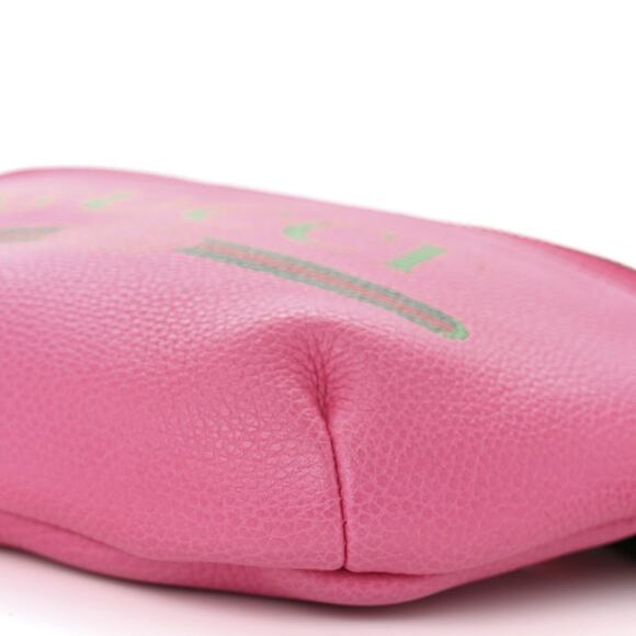 GUCCI Pink Grained Calfskin GG Logo Web Stripe Small Bum Belt Sling Bag - Picture 9 of 9